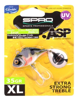 Spro ASP Jiggin' Spinner UV XL Natural Perch 35gr